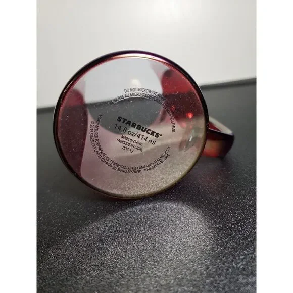 Starbucks Holiday 2019 Red Iridescent Holiday Edition Cup Glass 14 Oz - Picture 4 of 4